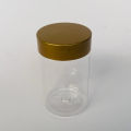 Transparent Spice Container - Large Plastic Jar with Gold Lid. 
