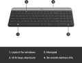 Logitech MK470 Slim Wireless Keyboard and Mouse Combo - Modern Compact Layout, Ultra Quiet, 2.4 GHz USB Receiver, Plug n' Play Connectivity, Compatible with Windows. 
