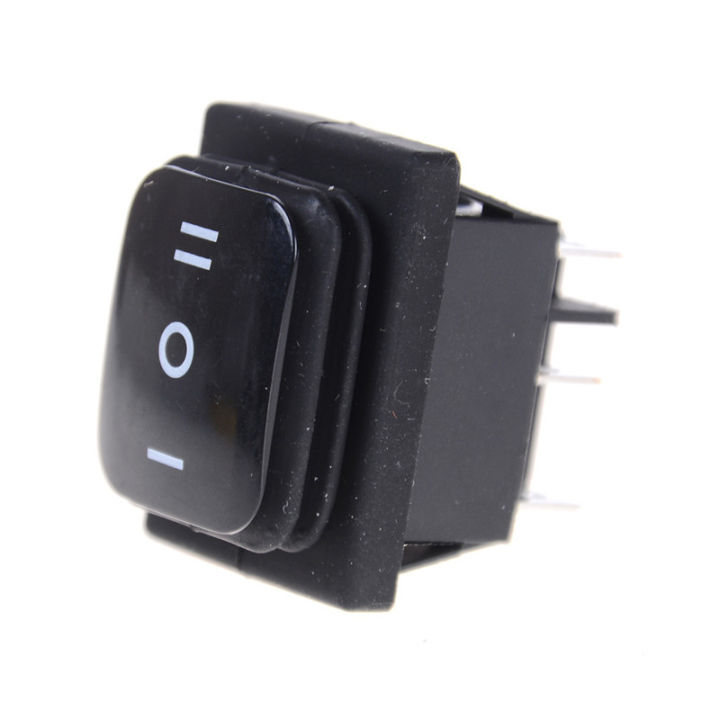 12V Black Waterproof 6Pin DPDT Self Locking Rectangle Rocker Switch Encounter