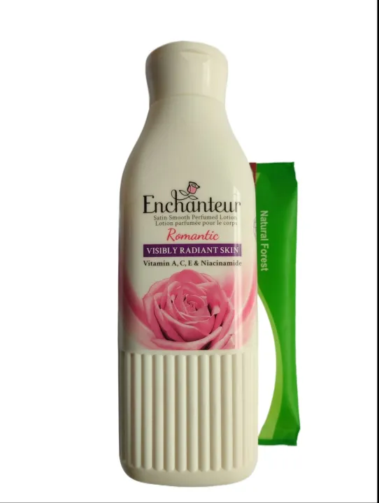 Enchanteur Body lotion 200ml  - Romantic + Free gift splash picnic wet tissue pack