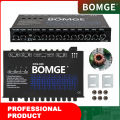 BOMGE 9-Band Car Audio Equalizer, Car Graphic Equalizer EQ W/Front, Rear + Sub Output, 8V RMS Line Driver, Adjustable Audio Output for Car, Boat, W/CD/AUX Input Select & White Light Illumination. 