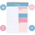 To Do List Notepad Daily Planner Notepad Double-sided Spiral Checklist Notebook Organizer with Today's Goals. 
