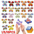 1/5/10PCS Magic Flying Butterflies Clockwork Rubber Band Powered Butterfly Flying Birthday Surprise Gift Book Box Party Favor. 