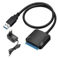 SATA to USB 3.0 Adapter Cable for 3.5/2.5 Inch SSD HDD SATA III Hard Drive Disk Converter Support UASP with 12V Power Adapter. 