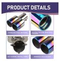 Stainless Steel Exhaust Tip, Straight Type Tailpipe Muffler, Automobile Modification Supplies, Universal for Most Cars, Trucks and Vans (Blue # Flat Opening). 