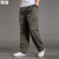 Summer New Men's Straight Sports Pants Large Size Loose Cargo Pants Men's Outdoor Casual Pants-Pocket Long Pants. 