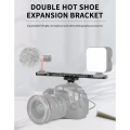 Cold Shoe Mount Bracket Dual Hot Shoe Extension Bar Plate Adapter. 