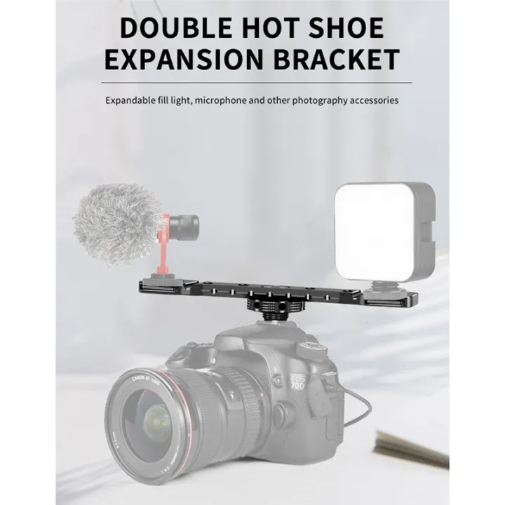 Cold%20Shoe%20Mount%20Bracket%20Dual%20Hot%20Shoe%20Extension%20Bar%20Plate%20Adapter%20-%20Image%206