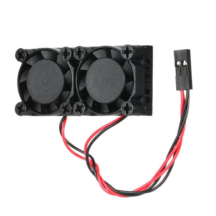 Universal Raspberry Pi Cooling Dual Fan DC 5V and RAM Copper Heatsink for for Raspberry Pi 4 Model B Raspberry Pi 3/2 Model B 3B+ (Black)