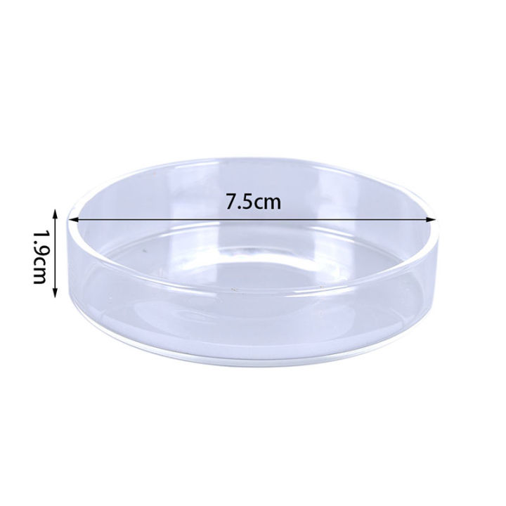 Clear Glass Shrimp Feeding Food Dish Feeder Tray Round Aquarium Feeding Bowls