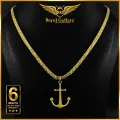 Gold Plated Bismark Chain with Plain Ancor Pendant. 