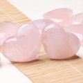Natural Pink Rose Quartz Crystal Carved Heart Shaped Healing Love Gemstone Delie Decoration for Diy Pendant Necklace 3 Sizes. 