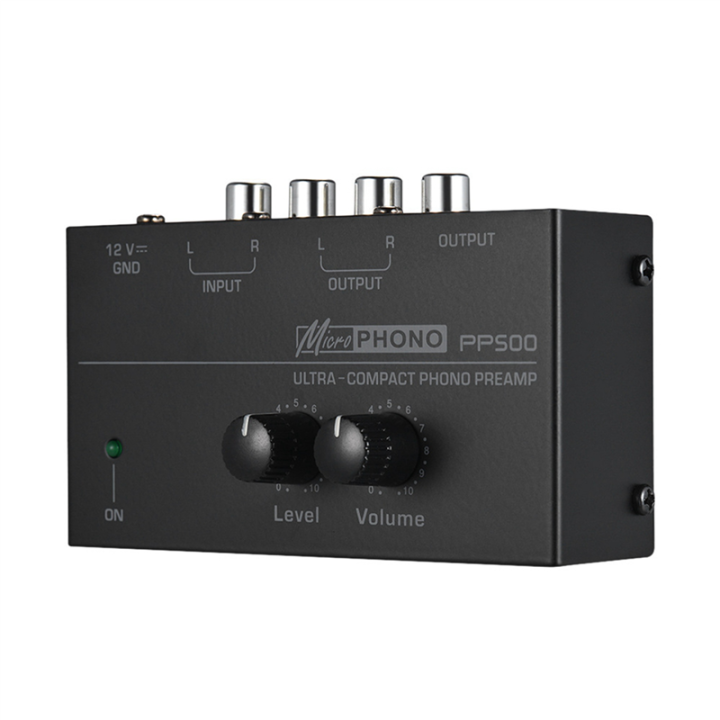 4X Ultra-Compact Phono Preamp PP500 with Bass Treble Balance Volume Adjustment Pre-Amp Turntable Preamplificador US Plug