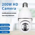 1080P-360° Rotate Auto Tracking Panoramic Camera Light Bulb Wireless Wi-Fi PTZ IP Camera Remote Viewing Security Surveillance V380 Pro. 