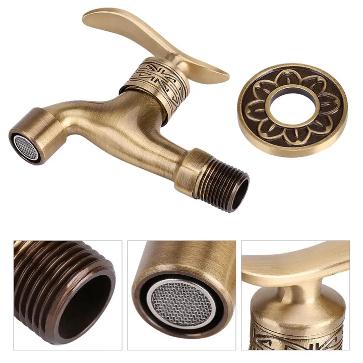Antique%20Style%20Brass%20Washing%20Machine%20Faucet%20Wall%20Mount%20Laundry%20Cold%20Water%20Tap%20Bathroom%20Use%20-%20Image%203