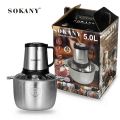 Sokany Wonder Chopper Stainless Steel Bowl 5.0L High-Power 800w SK-7015. 