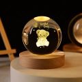 USB Night Light LED Crystal Ball Table Lamp 3D Moon Planet Galaxy Decor for Home Table Lamp Party Toys for Kids Adult Xmas Gifts. 