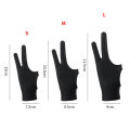 1pc Black 2 Fingers Anti-fouling Gloves Anti Touch Hand Drawing Writing Glove. 