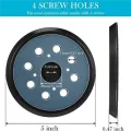 Nullmul 2pcs 8 Holes 125mm Hook Loop Sanding Backing Pad for Orbital Sander Disk Discs Backup Stick on Pad. 