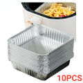 【HOT】 10Pcs Disposable Aluminum Foil Food Container Aluminium Foil Tray Square Shaped BBQ Accessories Lid Lunch Box Kitchen Supplies. 