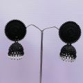 Black color Vintage Bell Tassel Earring Indian Jhumki Earrings with White Pearl Jewelry Bollywood Antique Traditional Jhumki Earrings. 