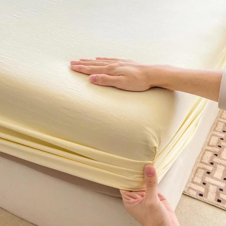 100%25%20Cotton%20Fitted%20Bed%20Sheet%20With%20360%20Elastic%20Band%20Bedsheet%20Bedspread%20for%20Single%20Double%20King%20Queen%20Size%20Mattress%20Protector%20Cover%20-%20Image%206