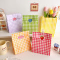 Organizer Festival Snack Colorful Wedding Christmas Plaid Gift Bag Kraft Paper Bag Storage. 