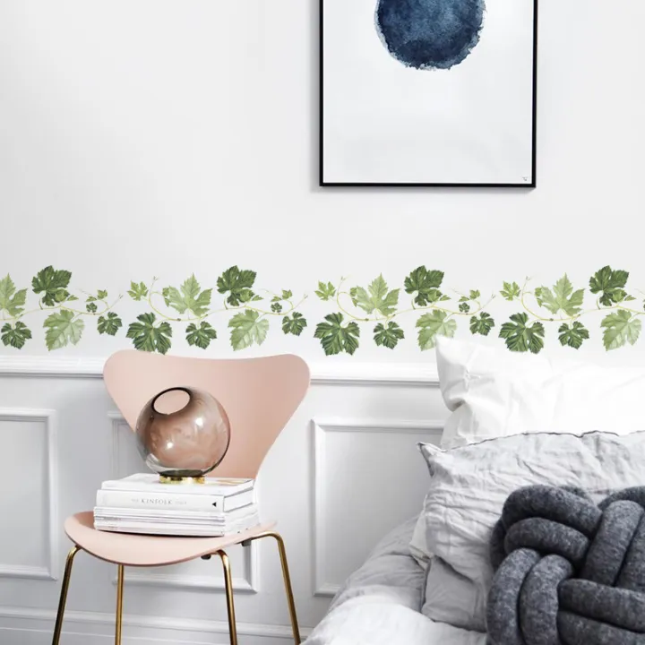 Green%20Leaf%20Vine%20Baseboard%20Wall%20Stickers%20Bedroom%20Living%20Room%20Corner%20Decoration%20Art%20Mural%20Home%20Decor%20-%20Image%202