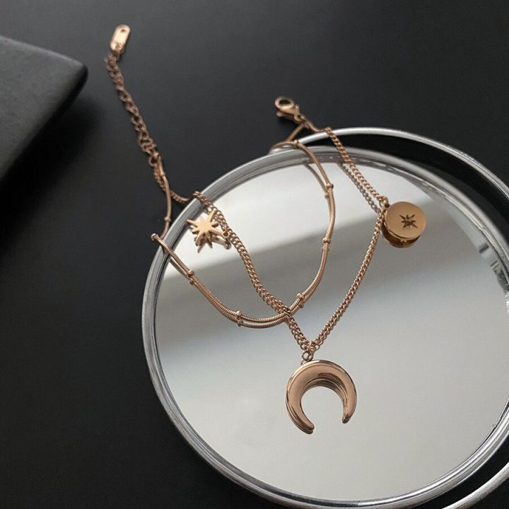 %E3%80%90ALLGOOD%E3%80%91%20Fashio%20Women's%20Hand%20Bracelets%20%20Double-layer%20Star%20Moon%20Bracelet%20Rose%20Gold%20Chain%20Fine%20Jewelry%20Stone%20%20Half%20-%20Image%203