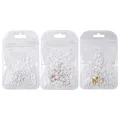 Monja 3 Styles 3D White Flower Mixed Size Rose Gold Silver Steel Balls Pearls Resin Petal 3D Charms Acrylic Diy Manicure Accessories. 