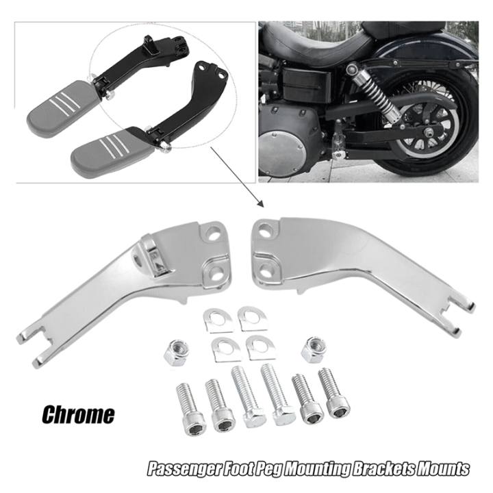 Chrome%20Passenger%20Foot%20Peg%20Mount%20Bracket%20Kit%20for%20Super%20&%20Wide%20Glide%2006-17%20-%20Image%203