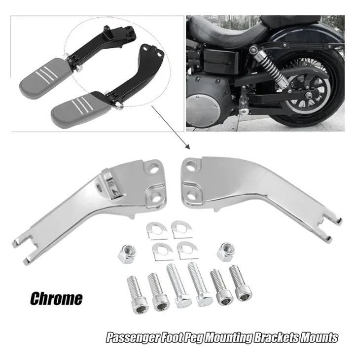 Chrome%20Passenger%20Foot%20Peg%20Mount%20Bracket%20Kit%20for%20Super%20&%20Wide%20Glide%2006-17%20-%20Image%203