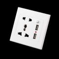 AC 110-250V 13A USB Wall Socket Universal Wall Socket Panel With 2 USB Port Plug Charger Switch Power Outlet (USB Base). 