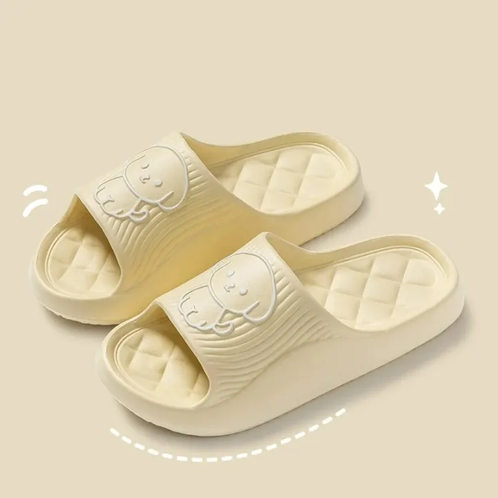 【WEJA】Cute Couple Pillow Slippers Female Summer Wear 2024 New Bathroom Bath Non-slip Indoor Home Eva Thick Bottom Sandals