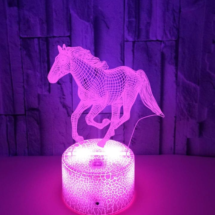 3d Illusion Lamp Led Children's Night Light Horse Table Lamp for Bedroom Holiday Christ Lights Decoration Gifts for Kids