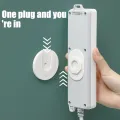 Multifunctional Snap-in Type Wall Fixed Round Router Holder/ Convenient Removable Space Saving Socket Rack/ Bedroom Remote Control Storage Bracket. 