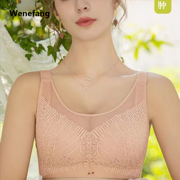 Wenefang New style size from 36/80C to 42/95C Summer Ultrathin Lace Tube Top Breathe Push Up Bra Underwear