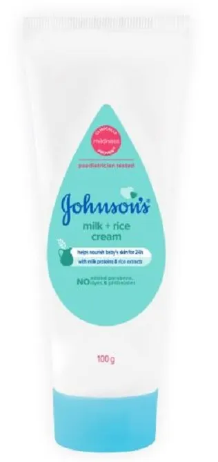 Johnson's Baby Milk Plus Rice Cream - 50gm (for baby's healthy looking skin)