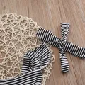 Cute Toddler Baby Girl Clothes Bodysuit Hairband Sunsuit Outfits Set Jumpsuit for baby kids Striped Bebe Girls Clothing Newborn. 