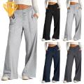 Women Straight Leg Sweatpants Comfortable Wide Leg Sweatpants with Pockets for Women Elastic Waist Lounge Pants for Sports Leisure Women Casual Pants with Drawstring Waistband. 