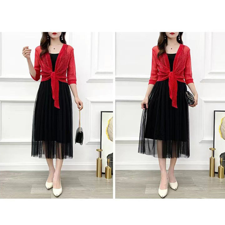 bellylady%20Women%20Mesh%20Blouse%20Solid%20Color%20Outer%20Sunscreen%20Clothes%20Cardigan%20Shawl%20Vests%20Sunshade%20Tops%20-%20Image%205