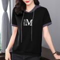 Hoodie Short Sleeve T Women's Summer Thin T-shirt 2024 New plus Size Women's Casual Top Loose Half Sleeve Sweater. 