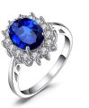 Women Luxury Diamond Ring Trendy Blue Zirconium Diamond Ring Jewelry Accessories For Engagement Wedding. 