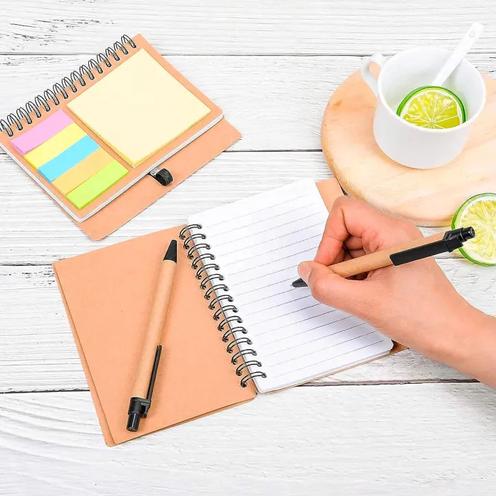 %E3%80%90New%20Arrivals%E3%80%91Kisdo%20Lined%20Spiral%20Notebook%20Kraft%20Paper%20Cover%20Notepad%20with%20Pen%20In%20Holder,%20Sticky%20Notes%20and%20Page%20Marker,%20Business%20Small%20Notebook%20-%20Image%203