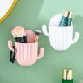 Household Wall-mounted Storage Rack Self-adhesive Seamless Cactus Storage Rack Toothbrush Holder Shaver Organizer Drain Shelf Bathroom Accessories. 