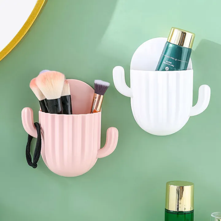 Household%20Wall-mounted%20Storage%20Rack%20Self-adhesive%20Seamless%20Cactus%20Storage%20Rack%20Toothbrush%20Holder%20Shaver%20Organizer%20Drain%20Shelf%20Bathroom%20Accessories%20-%20Image%203