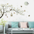 White Cherry Blossom Tree Lotus Flower  Butterfly Fairy Girl Flower Border Wall Decoration Sticker TV Frame Sticker Kitchen Living Room Decoration Star Room Deco Wall Stickers Stars Tree Wedding Nursery Decorative. 