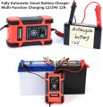 FOXSUR 12V 24V 12A Lead Acid Full Automatic Pulse Repair Car Battery Charger 7 Stage Smart Charger 6-200ah LCD Display Car Charger. 