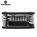 ROCKBROS 16 in 1 Multi-Function Bicycle Cycling Mechanic Repair Tool Kit，Bicycle Tool Kit, Motorcycle Portable Multifunctional Repair Tool Set， Folding Metric Mountain Bike Bicycle Multi Repair Tool Kit Hex Spoke Wrench Mountain Cycle Screwdriver Tool. 