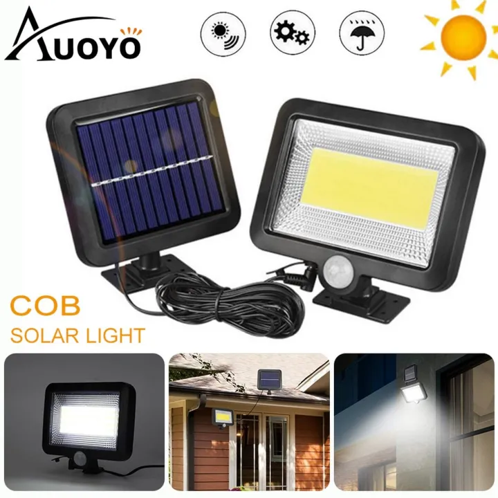 Auoyo 100 LED Solar Powered PIR Motion Sensor Solar Light Waterproof Outdoor Garden Security Wall Lamp Light